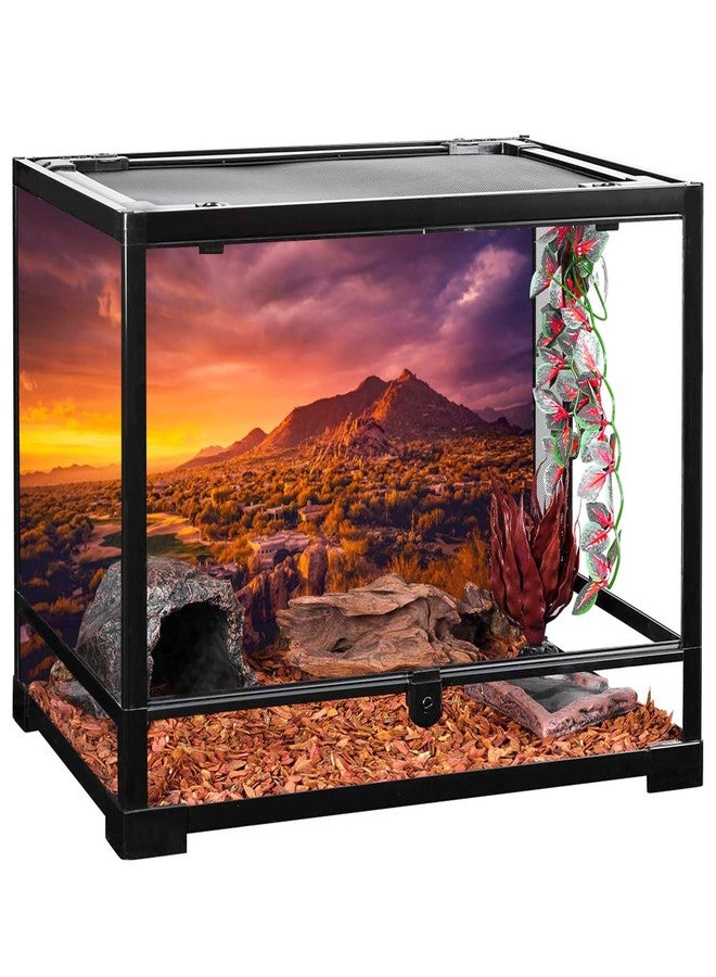 AWERT 48x24 inches Sun and Desert Terrarium Background Mountain Oasis Gobi Reptile Habitat Background Vinyl - Image 4